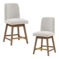 thumbnail image 2 of Finley 26" Swivel Counter Stool 2-Pack in Parchment Beige Fabric, 2 of 9