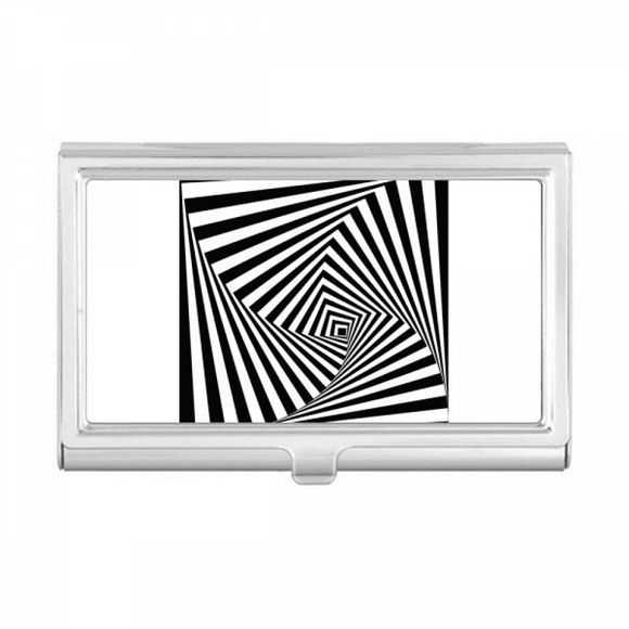 Illusion Line Repeating Rhombus Business Card Holder Case Pocket Box Wallet