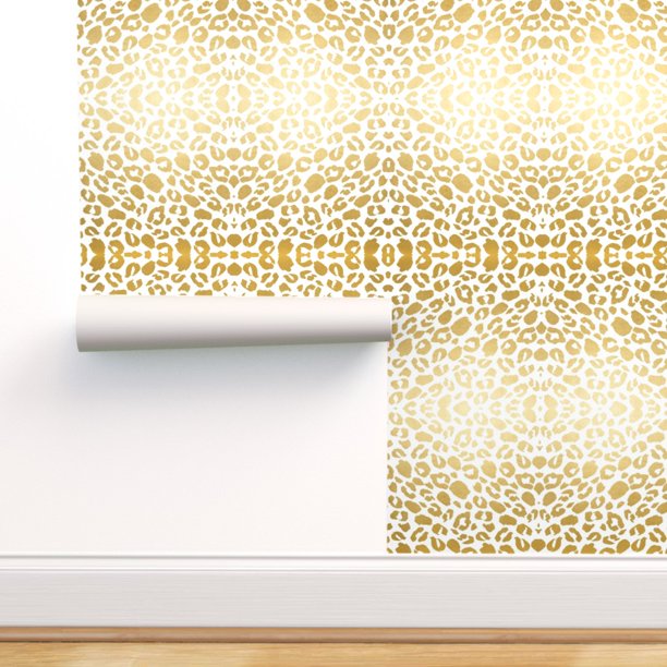 PeelandStick Removable Wallpaper Gold Leopard Animal And Walmart