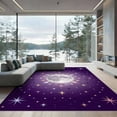 thumbnail image 2 of ODIKA 8'x10' Ultra-Soft Area Rug, Starry Stars Cosmic Galaxy Constellation Motif Swirl Abstract Purple Flowing None Washable, Bare feet friendly, Silk-Touch for Bedroom, Under Sectional, 2 of 7