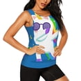 thumbnail image 2 of Balery Cool Unicorn Star Golden Camiseta sin mangas estampada ligera para mujer, tops de entrenamiento sin mangas, camisetas de yoga transpirables de secado rápido.-Medium, 2 of 7