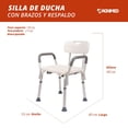 thumbnail image 4 of Silla Banco para Ducha y Tina con Brazos y Respaldo (Soporta hasta 100 Kg de Peso) Magnimed Silla Banco para Ducha y Tina con Brazos y Respaldo, 4 of 5
