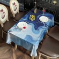 thumbnail image 2 of Blue Marble Flow Pattern Rectangle Tablecloth 60"x102",Waterproof Polyester Rectangle Table Cloth, Wipeable Spillproof Polyester Tablecloth for Dining, Camping, Indoor and Outdoor, 2 of 6