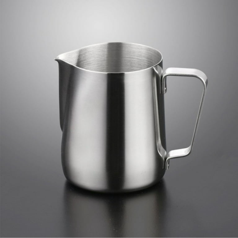 Milk Frother Cup Frothing Pitcher: KitchenBoss Stainless Steel Espresso Steaming Pitcher 12 oz (350ml), Latte Art Pitcher Metal Milk Steamer Jug