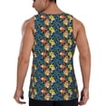 thumbnail image 3 of Easygdp Blue Floral Men's Tank Top, Sleeveless Muscle T Shirts, Breathable, Quick-Dry, Loose for Gym, Running, Fitness - XX-Large, 3 of 9