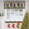 thumbnail image 4 of Christmas Puppy Valances for Windows, 54 x 18in, Dogs Gingerbread Pine Snowflake Black Plaid Rod Pocket Kitchen Valance Curtain Light Filtering Window Treatments for Living Room Bedroom, 1 Panel, 4 of 7