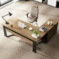 thumbnail image 3 of Tribesigns 70.86" L-Shaped Executive Desk with Mobile File Cabinet, 3 of 9