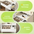 thumbnail image 2 of Easy4Home Compact Makeup Vanity Desk with LED Mirror and Storage, Small Dressing Table with 3 Lighting Modes Adjustable Brightness & Drawers and Shelves, White, 2 of 6