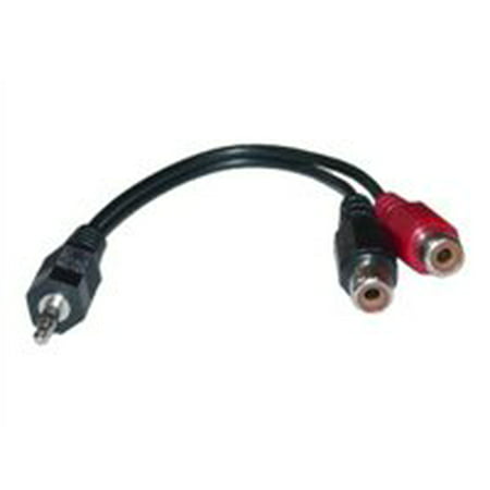 Cable Wholesale 30S1-01360 6 in. Red & White Stereo to Dual RCA Audio Adapter Cable, 3.5 mm Male to Dual RCA