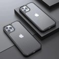 thumbnail image 2 of Funda con apariencia de carbono mate compatible con iPhone 14 Pro, textura de fibra de carbono translúcida, antihuellas, antiarañazos, antiamarillo, parte trasera dura y marco de silicona reforzado, 2 of 4