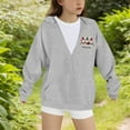 thumbnail image 4 of Atogsazn Kids Girls Christmas Full Zip Hoodies Childrens Oversized Long Sleeve Sweatshirt Fall Winter Tops Clothes 05-Gray 6-7 Years Fashion, 4 of 6