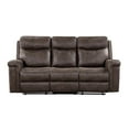 thumbnail image 3 of New Classic Furniture Quade Polyester Fabric Sofa with Dual Recliner in Mocha, 3 of 9