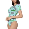 thumbnail image 3 of Picia Hippo With Flamingos And Crocodiles Womens One Piece Swimsuits Modest Tummy Control Bathing Suits Lace Up Slimming Swim Suit-Small, 3 of 9