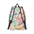 thumbnail image 3 of Naloa Canvas Backpack for Men Women Passport Stamp Print Rucksack Casual Travel Daypack Large and Small Durable College Tote Satchel Bookbag for Teens, 3 of 8
