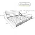 thumbnail image 4 of Amolife King Size Adjustable Headboard Modern Faux Leather Platform Bed, White, 4 of 5