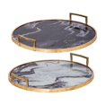 thumbnail image 1 of R16 HOME 43733 Deco Marbre Look Plateau & 44; Or - Lot de 2, 1 of 1