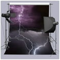 thumbnail image 2 of ABPHOTO Polyester Background 5x7ft Purple Clouds Lightning Photography Backdrops For Photo Video Shooting Props, 2 of 3