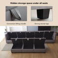 thumbnail image 5 of Modular Loveseat with Storage Chaise Sectional Sofa for Small Spaces with USB Charging Station Ports for Small Space Storage Seat L-Shaped Modern Fabric 2 Pillows, 5 of 9