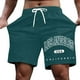 thumbnail image 1 of Pantalones cortos casuales con estampado de letras estilo urbano para hombre, ligeramente elásticos, de poliéster, 1 of 4