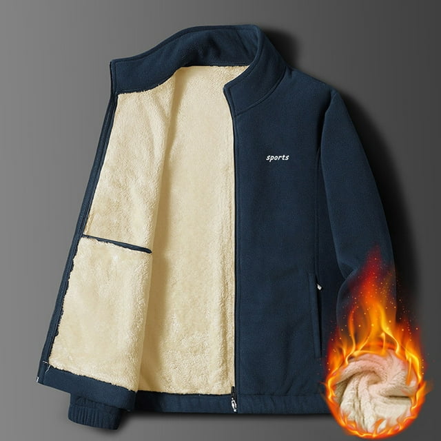 LOVZFMLL Jackets for Men's Padded Thickened Shaker Fleece Collar Fall And Winter Jacket Coat