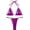 Purple, variant on Women's Sexy Solid Metallic Bikini Set Y2K Two Piece Swimsuit Full Coverage Bathing Suit Push Up Swimwear for Women