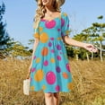 thumbnail image 2 of Colorful Dots Short Sleeved Dress Dresses Gala Dresses for Special Events, 2 of 6
