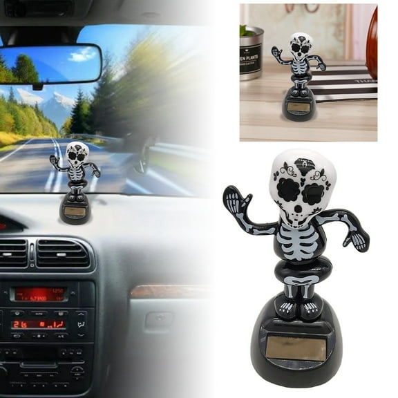 Dancing Skeleton Car Decoration Halloween Solar Dancing Toy Skeleton Bobblehead Doll Halloween Decoration Solar Dancing Bobblehead Doll