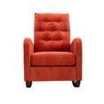 thumbnail image 1 of Fabric Padded Seat Rocking Chair with Side Pocket Mid-Century Modern Nursery Rocking Armchair Upholstered Tall Back Accent Glider Rocker for Living Room(Orange), 1 of 8