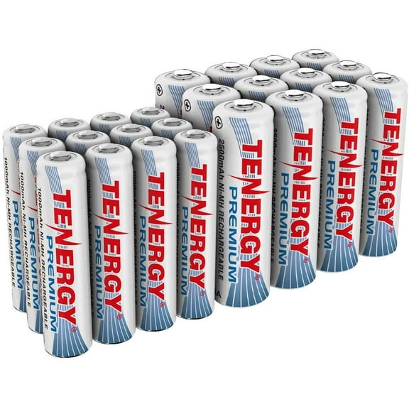 Tenergy 24 Pack Tenergy Premium NiMH Rechargeable Batteries, (12AA/12AAA)