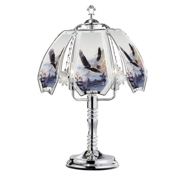 OK Lighting K345 23.5 in. Flying Eagle Touch On Lamp Silver