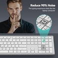 thumbnail image 5 of Keyboard Rechargeable, 4-Device Free Switching (2.4G+BT), Ultra-Slim Full Size Keyboard, Quiet Typing, for PC/Laptop/ TV/Phone, Adjustable Stand, 12 Multimedia, 5 of 6