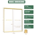 thumbnail image 3 of KPUY 56" - 60" x 72" Framed Double Sliding Shower Door with 1/4" Clear Tempered Glass, Explosion-Proof Film, Brushed Gold, 3 of 10