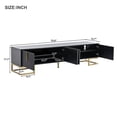 thumbnail image 3 of Aukfa Modern TV Stand for TVs up to 80'' with Metal Handles & Cabinet for Living Room, Black, 3 of 7