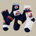 thumbnail image 2 of Lispipm 5 Pairs Toddlers Sock Cartoon Cars Print Cotton Sock Boys Soft Breathable Ankle Socks 2026 Summer Fall Stockings Blue 3-5 Years, 2 of 6