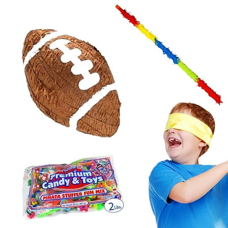 Football Pinata Kit - Includes Pinata, 2 Lbs. Filler, Buster Stick and Bandana