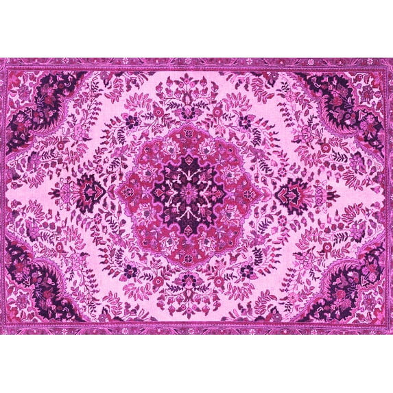 Ahgly Company Indoor Rectangle Medallion Pink Traditional Area Rugs, 3' x 5'