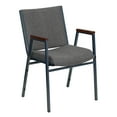thumbnail image 2 of Flash Furniture HERCULES Series Heavy Duty Gray Fabric Stack Chair with Arms, 2 of 12
