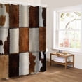 thumbnail image 5 of Abstract Cowhides Bathroom Curtain 78 Inch Shower Curtain with Hooks, Brown Beige Animal Fur Texture Waterproof Polyester Bath Curtain Washable Bathtub Curtain 72''x 78'', 5 of 6