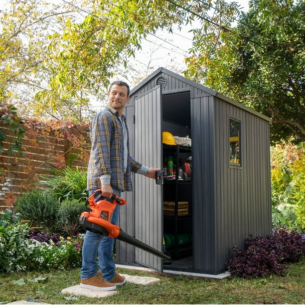 Keter Darwin 4 x 6 Foot Outdoor Storage Shed for Garden