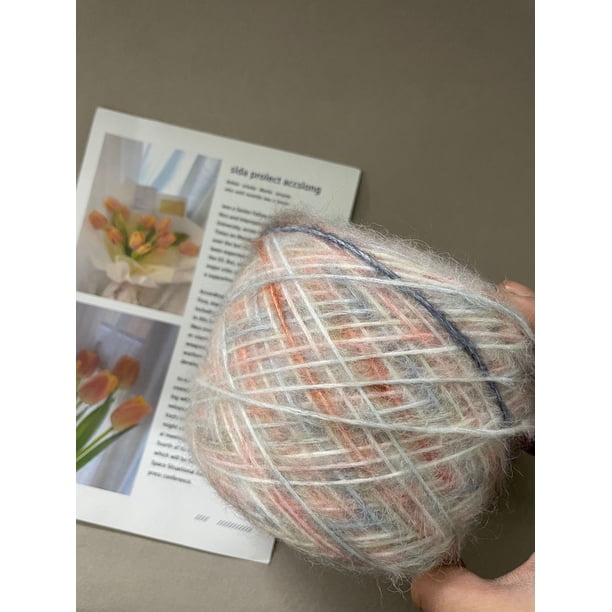 Nvzi Hilo de lana acrílica de felpa suave para hacer cabello de muñecas, tejer a crochet, fieltro de lana cardado, lana de oveja, mecha, fibra (100 g, A223)