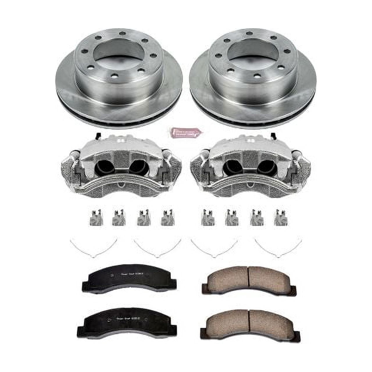 PowerStop Rear Stock Replacement Brake Pad and Rotor Kit with Calipers Fits: FORD Select Models KCOE1889