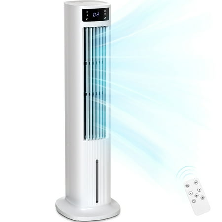 Auseo Tower Fan  80° Oscillating Standing Fan with 3 Wind Modes & 3 Wind Speeds  Portable Floor Fan with Remote Control  24H Timer for Office/Living Room/Bedroom-White