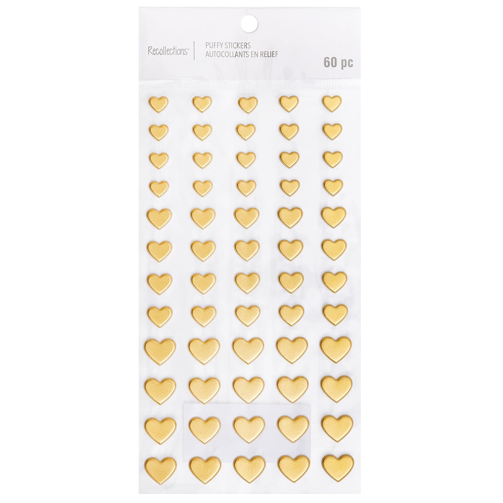 Recollections Gold Puffy Heart Stickers, 12 Packs: 60 ct. (720 total)