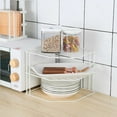 thumbnail image 4 of 3-Tier Cabinet Corner Shelf Multipurpose Organization Rack for Cups Dishes Cupboard Pantry - White, 4 of 7