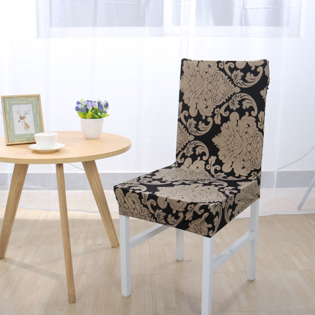 BTSKY 2 Pack Stretch Chair Cover Slipcovers Counter Height Bar Stool Covers Dining Room Kitchen Barstool Cafe Furniture High Seat Chair Protectors Coffee