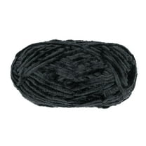 Uxcell 1 Skein Velvet Yarn Chenille Yarn 100g/3.5oz 87 Yards 6# Super Bulky Polyester Soft Blanket Yarn Black