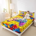 thumbnail image 4 of jejeloiu Colorful Cartoon Gamepad Queen Sheet Sets,Graffiti Games Console Flat Sheet,Colorful Building Blocks Queen Fitted Sheet For Boys Kids,Ultra Soft Home Decor,4 Pieces, 4 of 7