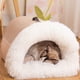 thumbnail image 1 of Caseta Semicerrada para Perro con Asa | Perrera Acogedora con Base Antideslizante para Gatos y Perros | Cueva de Peluche Autocalentable y Relajante | Refugio Portátil y Acogedor para Mascotas En Invi, 1 of 6