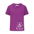 thumbnail image 4 of PVCS Womens Tops Women's Casual Retro Style Casual Printed Short Sleeve Blouse V-Sleeve Blouse/Shirt, 4 of 4