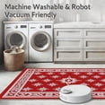 thumbnail image 5 of ODIKA 8'x10' Machine Washable Non-Slip Area Rug, Sparkling Nordic Semicircular Anti Slip Bath High Traffic Rug, Red, 617642, 5 of 5